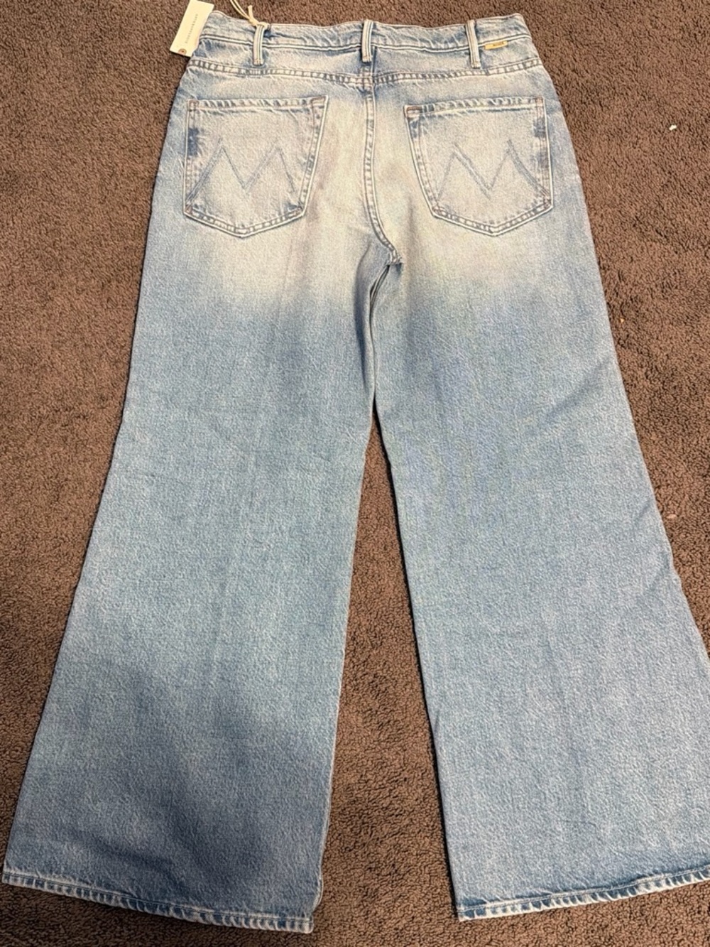 MOTHER Superior High-Rise Wide Leg ankle Jeans - Light Blue Wash - Picture 2 of 7